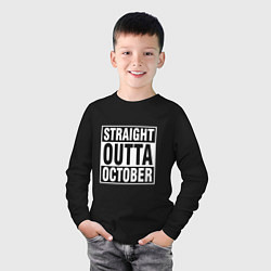 Лонгслив хлопковый детский Прямо из октября, цвет: черный — фото 2