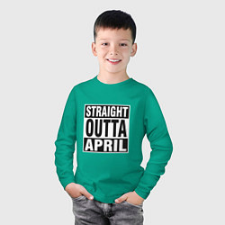 Лонгслив хлопковый детский Прямо из апреля, цвет: зеленый — фото 2