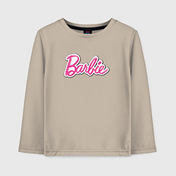 Лонгслив хлопковый детский Barbie logo, цвет: миндальный