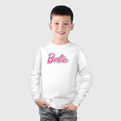 Лонгслив хлопковый детский Barbie logo, цвет: белый — фото 2