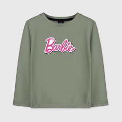 Лонгслив хлопковый детский Barbie logo, цвет: авокадо