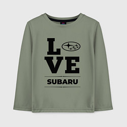 Лонгслив хлопковый детский Subaru Love Classic, цвет: авокадо