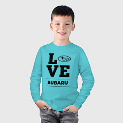 Лонгслив хлопковый детский Subaru Love Classic, цвет: бирюзовый — фото 2