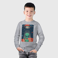 Лонгслив хлопковый детский Mars Alien, цвет: меланж — фото 2