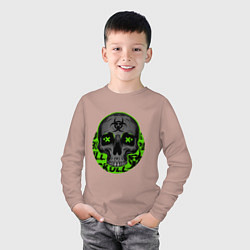 Лонгслив хлопковый детский SKULL TOXIC, цвет: пыльно-розовый — фото 2