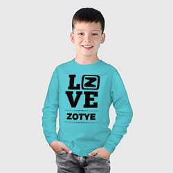 Лонгслив хлопковый детский Zotye Love Classic, цвет: бирюзовый — фото 2