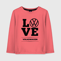 Лонгслив хлопковый детский Volkswagen Love Classic, цвет: коралловый