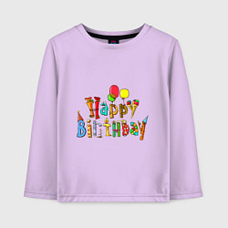 Детский лонгслив Happy birthday greetings