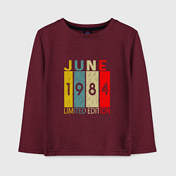 Лонгслив хлопковый детский 1984 - Июнь, цвет: меланж-бордовый