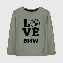 Лонгслив хлопковый детский BMW love classic, цвет: авокадо