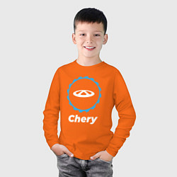 Лонгслив хлопковый детский Chery в стиле Top Gear, цвет: оранжевый — фото 2