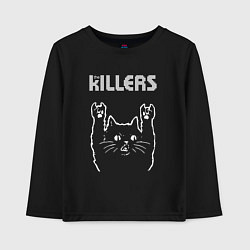 Лонгслив хлопковый детский The Killers рок кот, цвет: черный