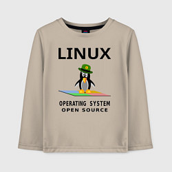 Детский лонгслив Пингвин линукс