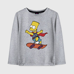 Лонгслив хлопковый детский Барт Симпсон - крутой скейтер, цвет: меланж