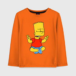 Детский лонгслив Барт Симпсон - сидит со скрещенными пальцами