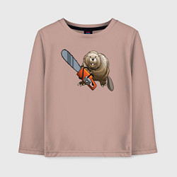 Детский лонгслив Бобер с бензопилой