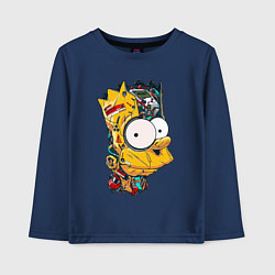 Лонгслив хлопковый детский Cyber-Bart - Simpsons family, цвет: тёмно-синий