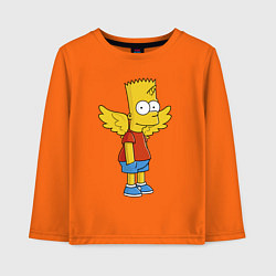 Лонгслив хлопковый детский Барт Симпсон - единорог, цвет: оранжевый