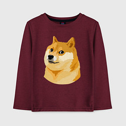 Лонгслив хлопковый детский Пёс Доге, цвет: меланж-бордовый