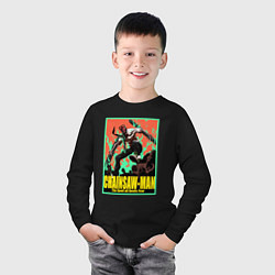 Лонгслив хлопковый детский Человек-бензопила в действии, цвет: черный — фото 2