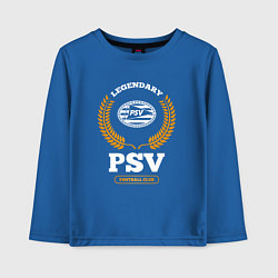 Лонгслив хлопковый детский Лого PSV и надпись legendary football club, цвет: синий
