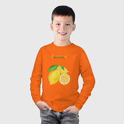 Лонгслив хлопковый детский Lemon лимон, цвет: оранжевый — фото 2