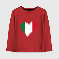 Лонгслив хлопковый детский Сердце - Италия, цвет: красный
