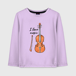 Детский лонгслив Я люблю скрипку