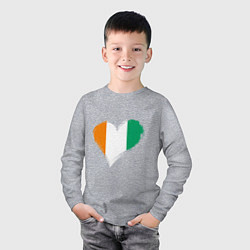 Лонгслив хлопковый детский Сердце - Ирландия, цвет: меланж — фото 2