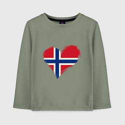 Детский лонгслив Сердце - Норвегия