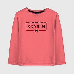 Лонгслив хлопковый детский Skyrim gaming champion: рамка с лого и джойстиком, цвет: коралловый