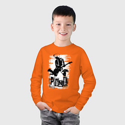 Лонгслив хлопковый детский Punk jump, цвет: оранжевый — фото 2