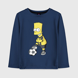 Детский лонгслив Барт Симпсон - крутой футбольный форвард