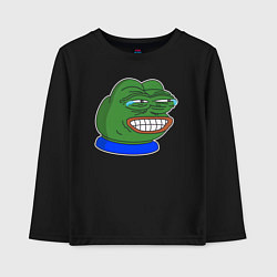 Детский лонгслив Лягушонок Пепе насмешливо смеётся