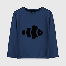 Лонгслив хлопковый детский Обычная чёрная рыбка, цвет: тёмно-синий