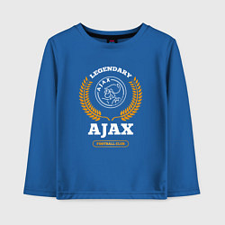 Лонгслив хлопковый детский Лого Ajax и надпись legendary football club, цвет: синий