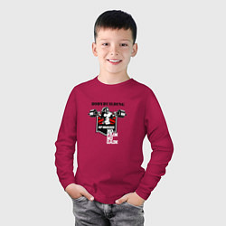 Лонгслив хлопковый детский Бодибилдер силач, цвет: маджента — фото 2