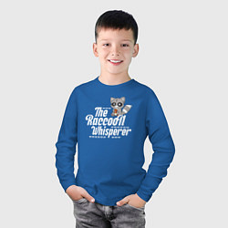 Лонгслив хлопковый детский Заклинатель енотов, цвет: синий — фото 2