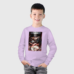 Лонгслив хлопковый детский Таня и часы, цвет: лаванда — фото 2