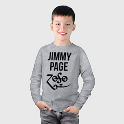 Лонгслив хлопковый детский Jimmy Page - Led Zeppelin - legend, цвет: меланж — фото 2