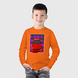 Лонгслив хлопковый детский Supra A70 MK3 JDM, цвет: оранжевый — фото 2