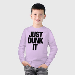Лонгслив хлопковый детский Just Dunk It, цвет: лаванда — фото 2