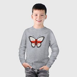 Лонгслив хлопковый детский Бабочка - Англия, цвет: меланж — фото 2