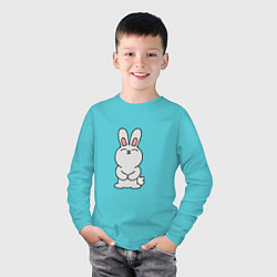 Лонгслив хлопковый детский Cute Rabbit, цвет: бирюзовый — фото 2