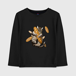 Детский лонгслив Котик и батон