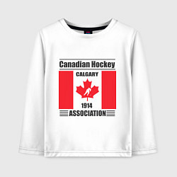 Лонгслив хлопковый детский Федерация хоккея Канады, цвет: белый