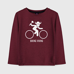 Лонгслив хлопковый детский Велосипед - Викинг, цвет: меланж-бордовый