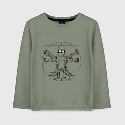Лонгслив хлопковый детский Vitruvian Bender, цвет: авокадо