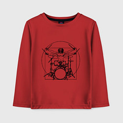 Детский лонгслив Vitruvian drummer