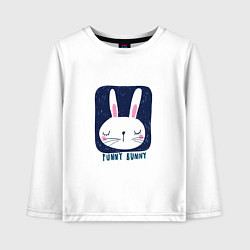 Лонгслив хлопковый детский Funny - Bunny, цвет: белый